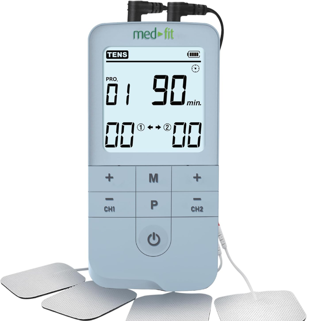 Med-Fit Digital EMS Muscle Stimulator – Electronic Muscle Toning & Pain Relief Device with 12 Programs