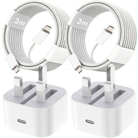 3m iPhone Charger Cable [2-Pack] 20W USB-C to USB-C Fast Charging Long Cable for iPhone 17/16/15 Series, iPad Pro & Google Pixel Devices