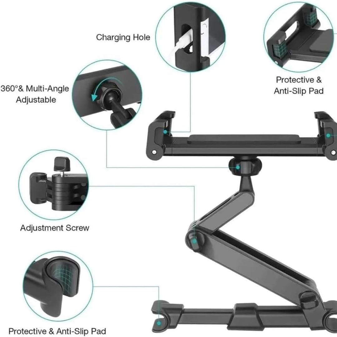Car Tablet Holder for Back Seat, 360° Rotating Headrest Mount for Captiva 2011-2015, Space Saving Tablet Stand for Kids & Travel
