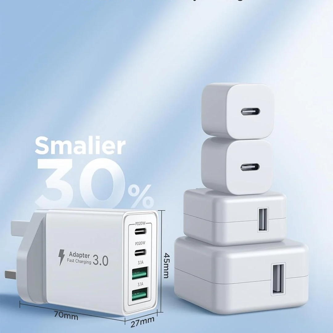 USB-C Plug Fast Charger, High-Speed Wall Adapter with Quick Charge Support for Smartphones, Tablets & USB-C Devices