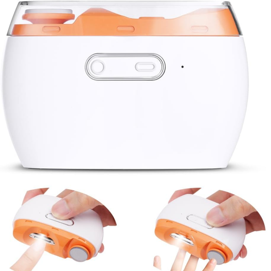 LOPHE 2-in-1 Electric Nail Clipper & Polisher – USB Rechargeable Automatic Trimmer with LED Light