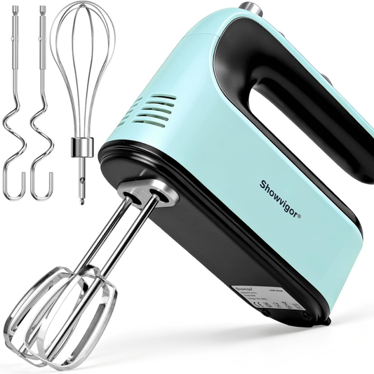 300W Electric Hand Mixer, 5-Speed Handheld Mixer with Stainless Steel Beaters, Dough Hooks & Whisks for Baking, Eggs & Cream Mixing