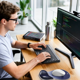 Mouse Mat Wrist Support, Ergonomic Gel Mouse Pad, Smooth PVC Surface & Non-Slip PU Base, Cooling Silicone Mousepad Wrist Rest for Computer, Laptop, Office