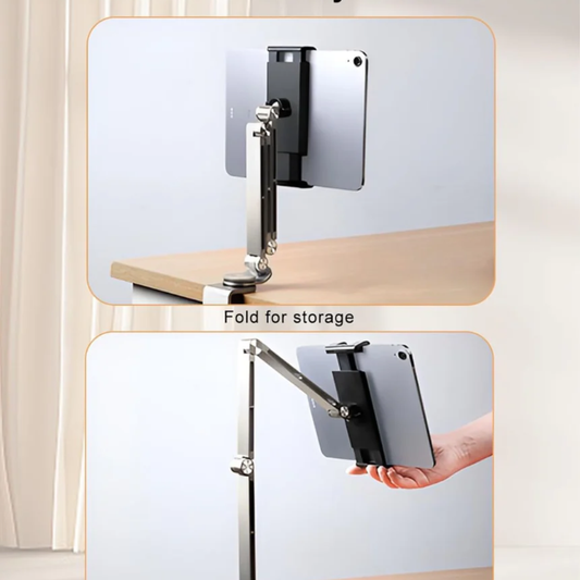 iPad Mount for Desk, Adjustable Tablet Holder Stand with 360° Rotation for Hands-Free Viewing & Work