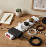 Permaplug Range Four Socket Trailing Socket with Power Switch without Plug and Cable, 13 Amp, White