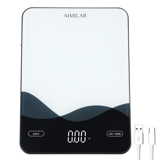AIMILAR Digital Kitchen Food Scale Digital Kitchen Scale | USB-C Rechargeable LED Scale