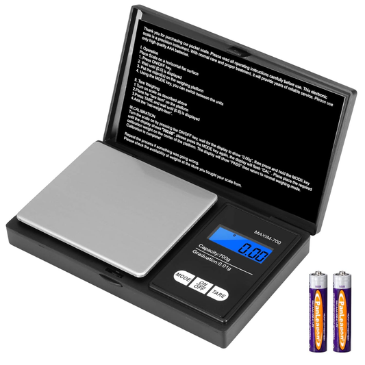 Vinabo 700g Digital Kitchen Scale, 0.01g Precision Mini Pocket Scale with LCD Display for Jewellery, Gold, Food, Coffee & Herbs (Battery Included)