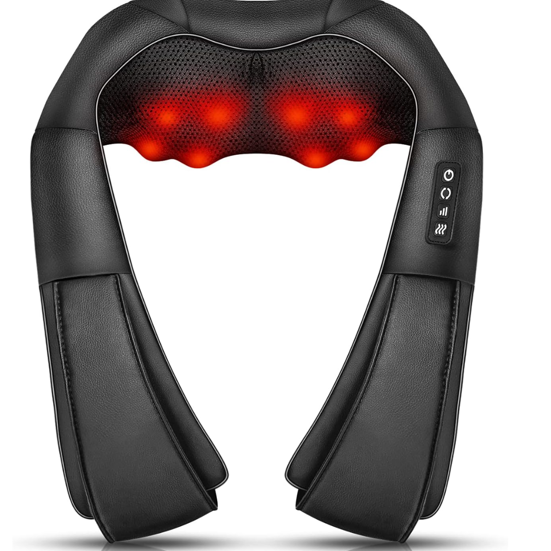 iKristin Neck Massager – 3D Shiatsu Deep Tissue Massage with Heat for Neck, Back, Shoulder & Body (Black)