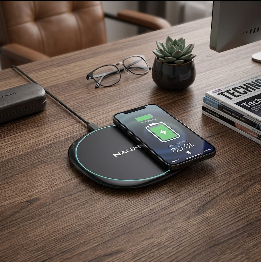 Wireless Charger for iPhone and Samsung Fast Charging Qi-Certified Charging Pad Compatible with All Wireless Charging Smartphones