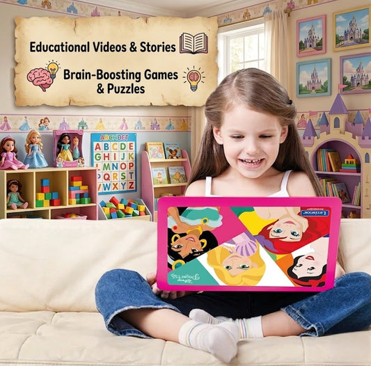 LEXIBOOK Disney Princess Educational Laptop – Bilingual Spanish/English Kids Learning Toy with 124 Activities (Pink)
