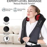iKristin Neck Massager – 3D Shiatsu Deep Tissue Massage with Heat for Neck, Back, Shoulder & Body (Black)