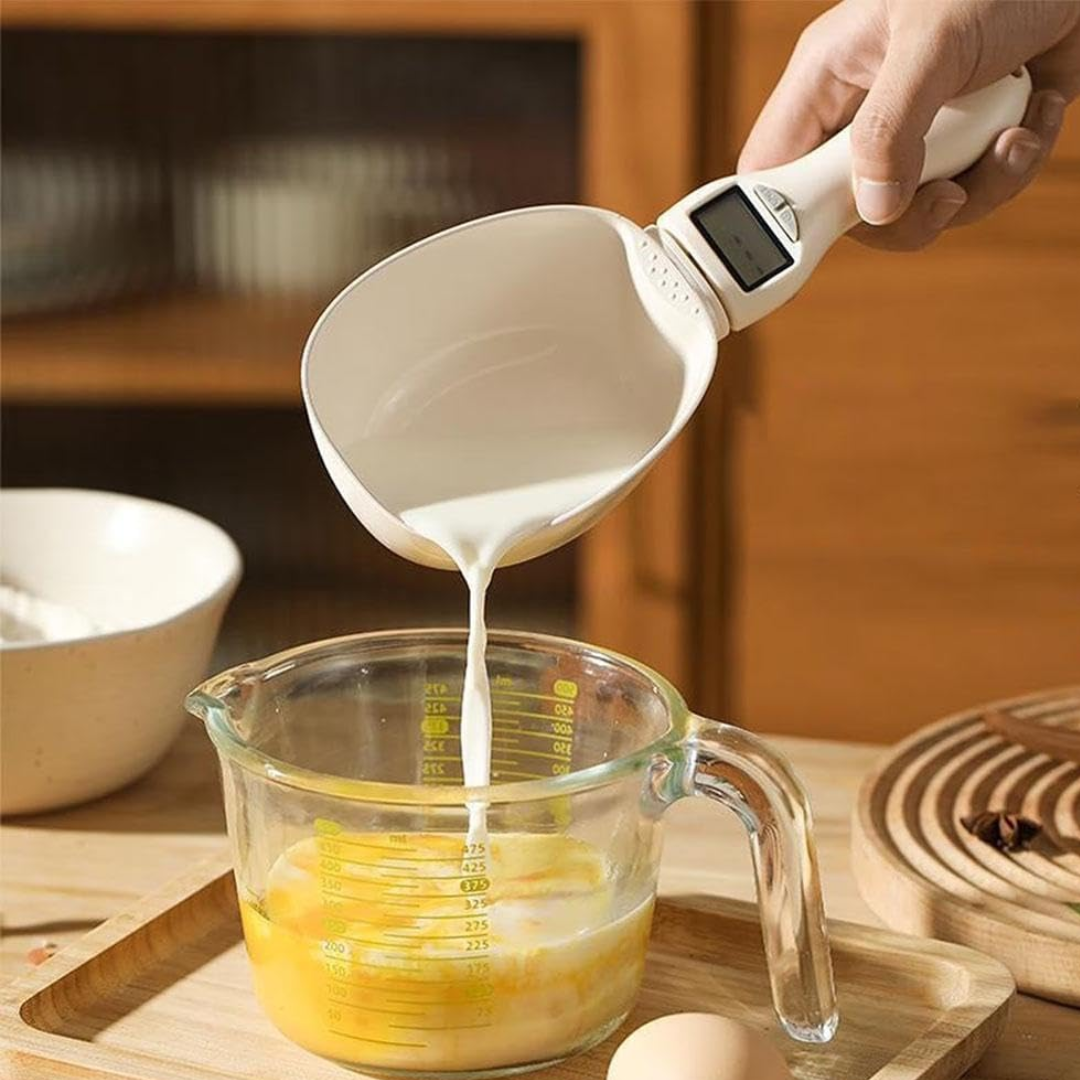 Electronic Digital Measuring Spoon Scale with LCD Display, Adjustable Food Scoop, 800g Capacity, 0.1g Precision for Cooking & Baking