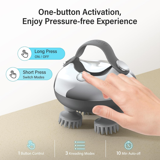 Arboleaf Scalp Massager – Electric Head Massager, IPX7 Waterproof, 8 Claws, 3 Modes, Portable Relaxation Device