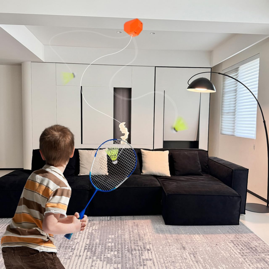 Abaodam Portable Badminton Trainer – Automatic Rebound Self Practice Training Kit for Indoor & Home Use