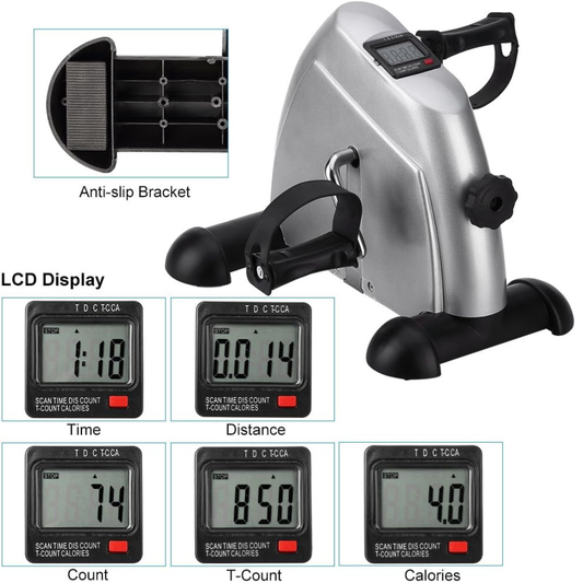 Mini Exercise Bike Portable Pedal Exerciser – Home Gym Fitness Trainer for Legs & Arms Workouts