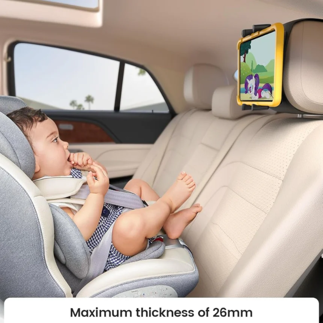 Lamicall 360° Rotating Car Tablet Holder for Kids, Foldable Backseat Headrest Mount with Silicone Wide Clip for iPad, Tablets & Smartphones 6.1-13 Inches