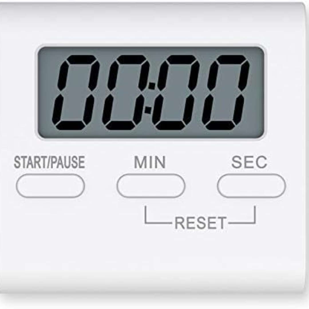 JZK Small Digital Kitchen Timer for Cooking, Magnetic Loud Alarm Timer for Kitchen, Easy Electronic Timer for Kids & Elderly, White
