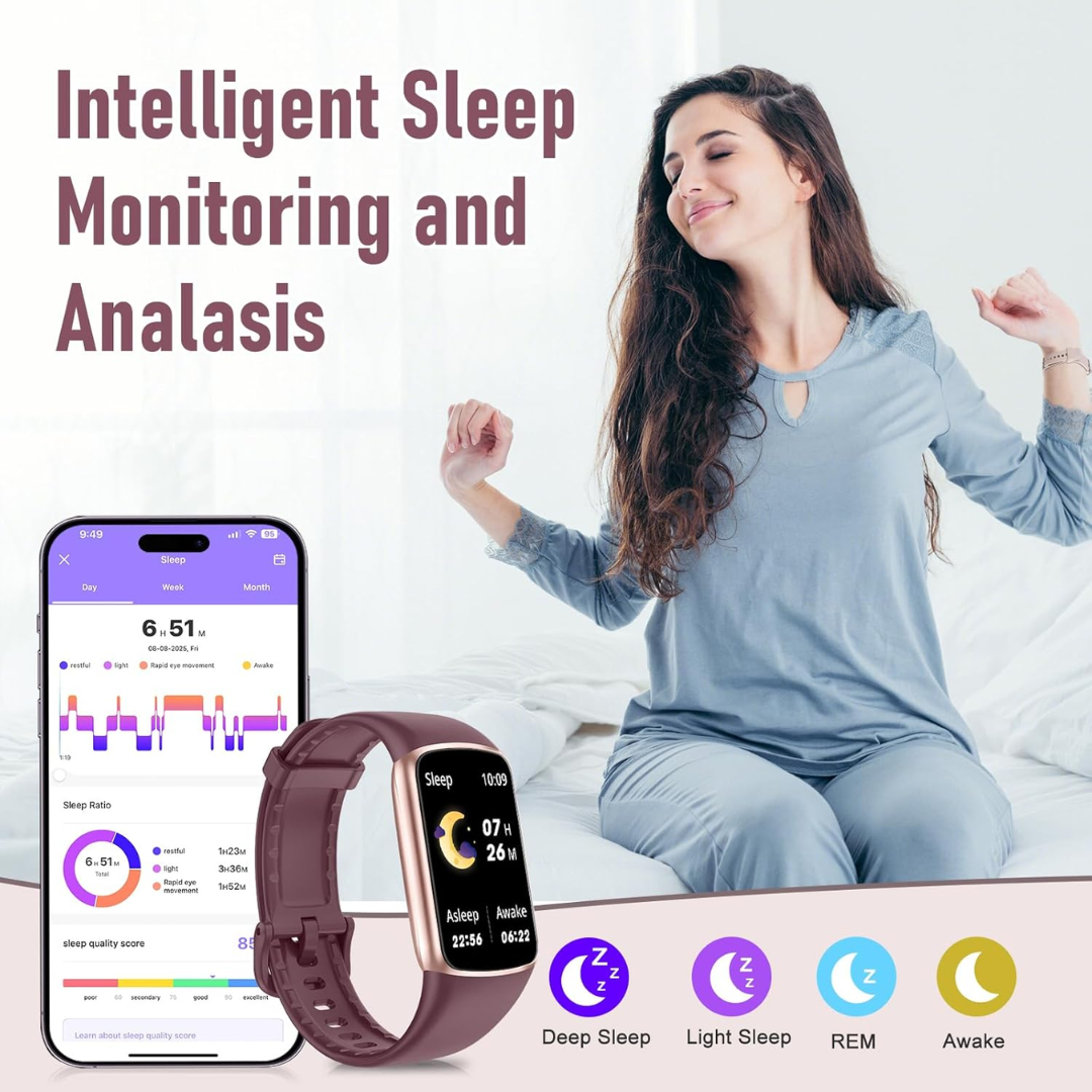 Zeacool Smart Fitness Tracker – Heart Rate & Sleep Monitor, Waterproof Sports Watch