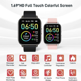 Smart Watch 1.69” Fitness Tracker – Heart Rate, Sleep Monitor & IP68 Waterproof (iOS/Android)
