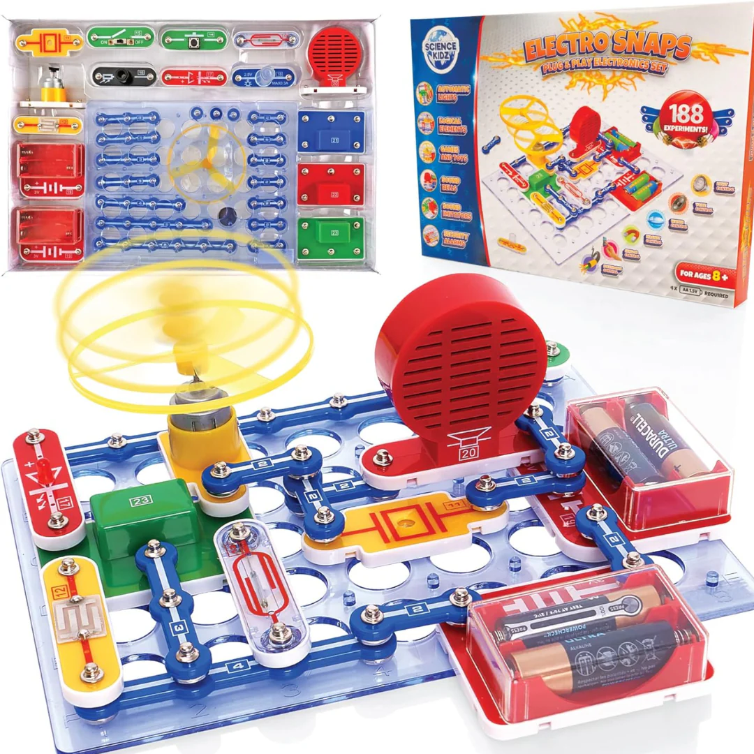 Science Kidz Electronics Kit 188 – STEM Electric Circuits Set for Kids (Ages 5–10)