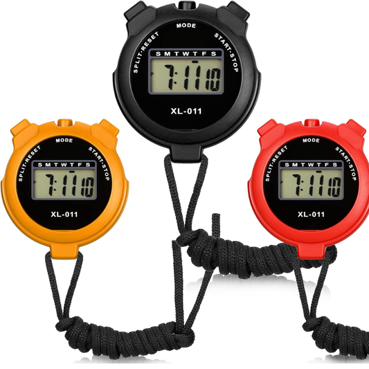 3 Pcs Digital Sports Stopwatch Set – Multi-Function Timer for Running & Training
