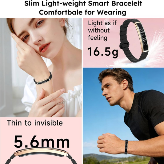 Findtime Smart Fitness Bracelet – Heart Rate, Sleep & Activity Tracker, Waterproof Slim Band, Men & Women, Free App, 2 Bands