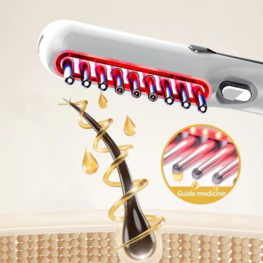 Electric Hair Growth Massage Comb – Microcurrent & LED Red Light Scalp Massager Brush