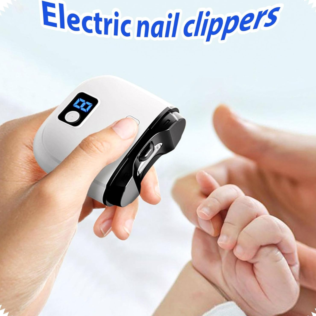 Electric Nail Clipper,Electric Nail File,3-in-1 Cutting and Grinding Automatic with LED Light,3 Speeds Automatic Electric Nail Trimmer,Automatic Nail Clippers for Babies Kids Adults Elderly (White)