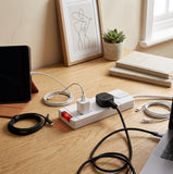 Two Socket Trailing Socket with Power Indicator, without Plug and Cable, White
