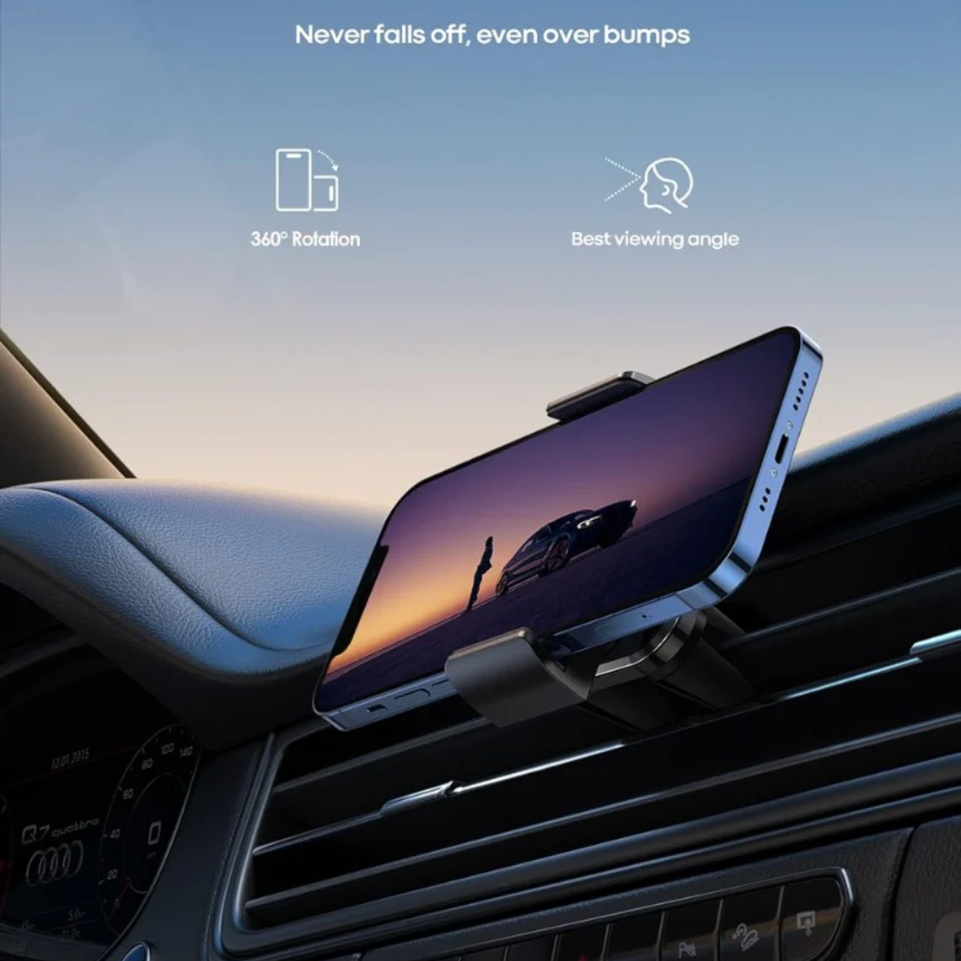 Car Phone Holder, Universal Vent Mount - 360 Rotating Air Vent Cradle Stand for iPhone 17 16 15 14 Pro Max Plus Air, 13 12 Pro Max Mini, 11 Pro Xs XR X 8, Samsung S21, Mobile Phones - Black