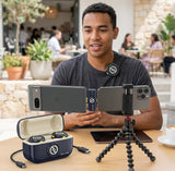 Hollyland Lark M2 Wireless Lavalier Microphone Compatible with Android Phones, iPhone 15, 300m Transmission Range, Hi-Fi Audio, Noise Cancelling, 30H Duration, Lapel Mic for Livestream Vlog-Black