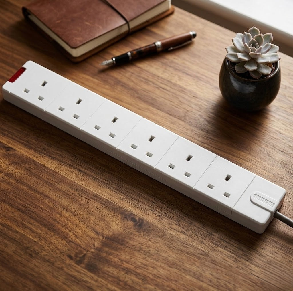 SXG-MP Permaplug Range Six Socket Trailing Socket with Power Indicator, without Plug and Cable, 13 Amp, White