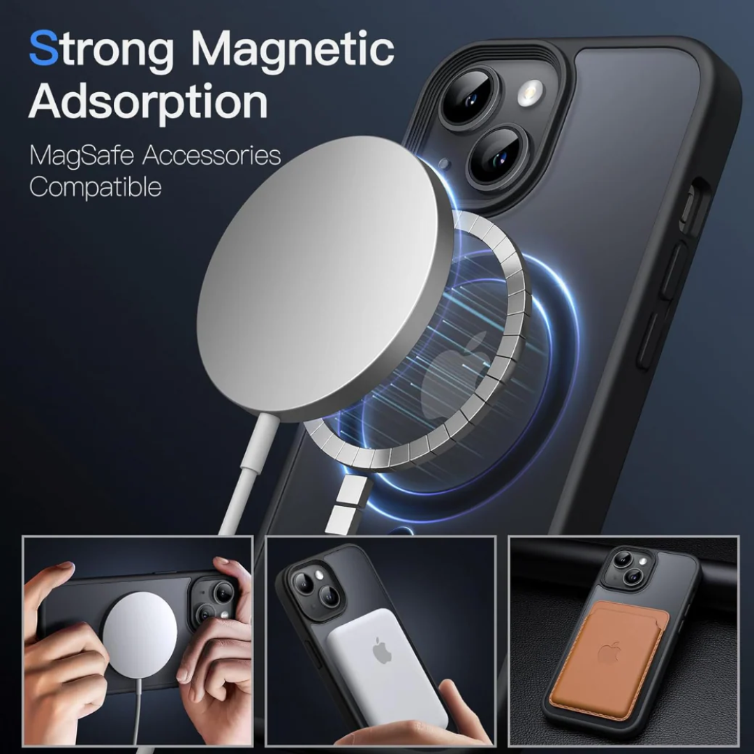 Magnetic Case for iPhone Shockproof Protective Cover with Strong MagSafe Compatibility and Slim Durable Design