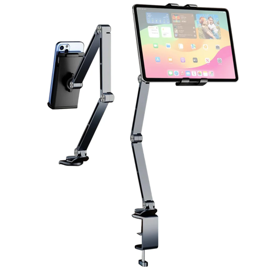 iPad Mount for Desk, Adjustable Tablet Holder Stand with 360° Rotation for Hands-Free Viewing & Work