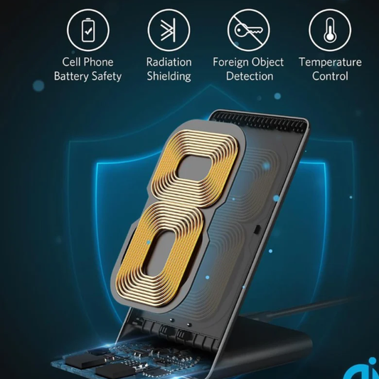 Anker Wireless Charger PowerWave Stand | Qi-Certified Fast Charging Stand for iPhone & Smartphones