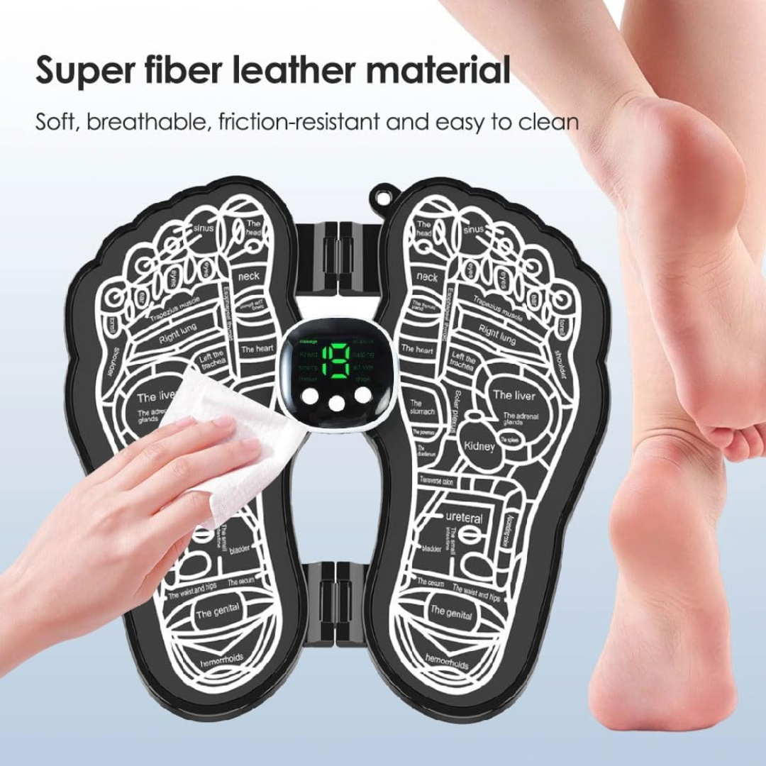 EMS Foot Massager – Portable Folding Mat, 8 Modes 19 Intensities, Muscle & Circulation Relief, USB Rechargeable