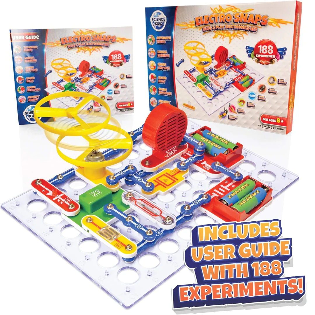 Science Kidz Electronics Kit 188 – STEM Electric Circuits Set for Kids (Ages 5–10)