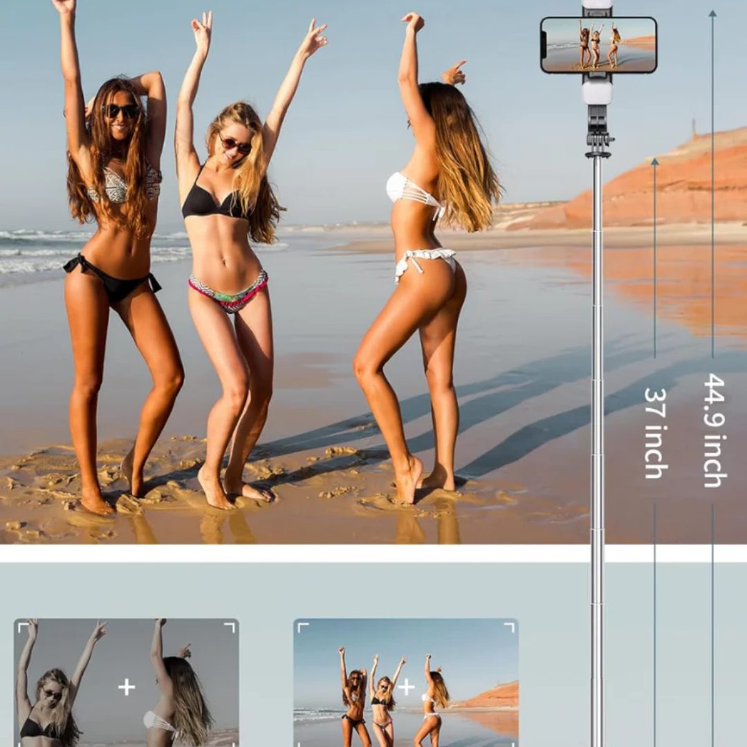 Selfie Stick Tripod with Dual LED Fill Lights, Extendable Bluetooth Remote Phone Holder for Photography, Video Recording & Live Streaming
