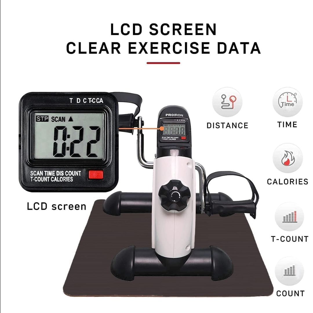 PROIRON Mini Pedal Exerciser with LCD Display, Under Desk Exercise Bike for Arms & Legs