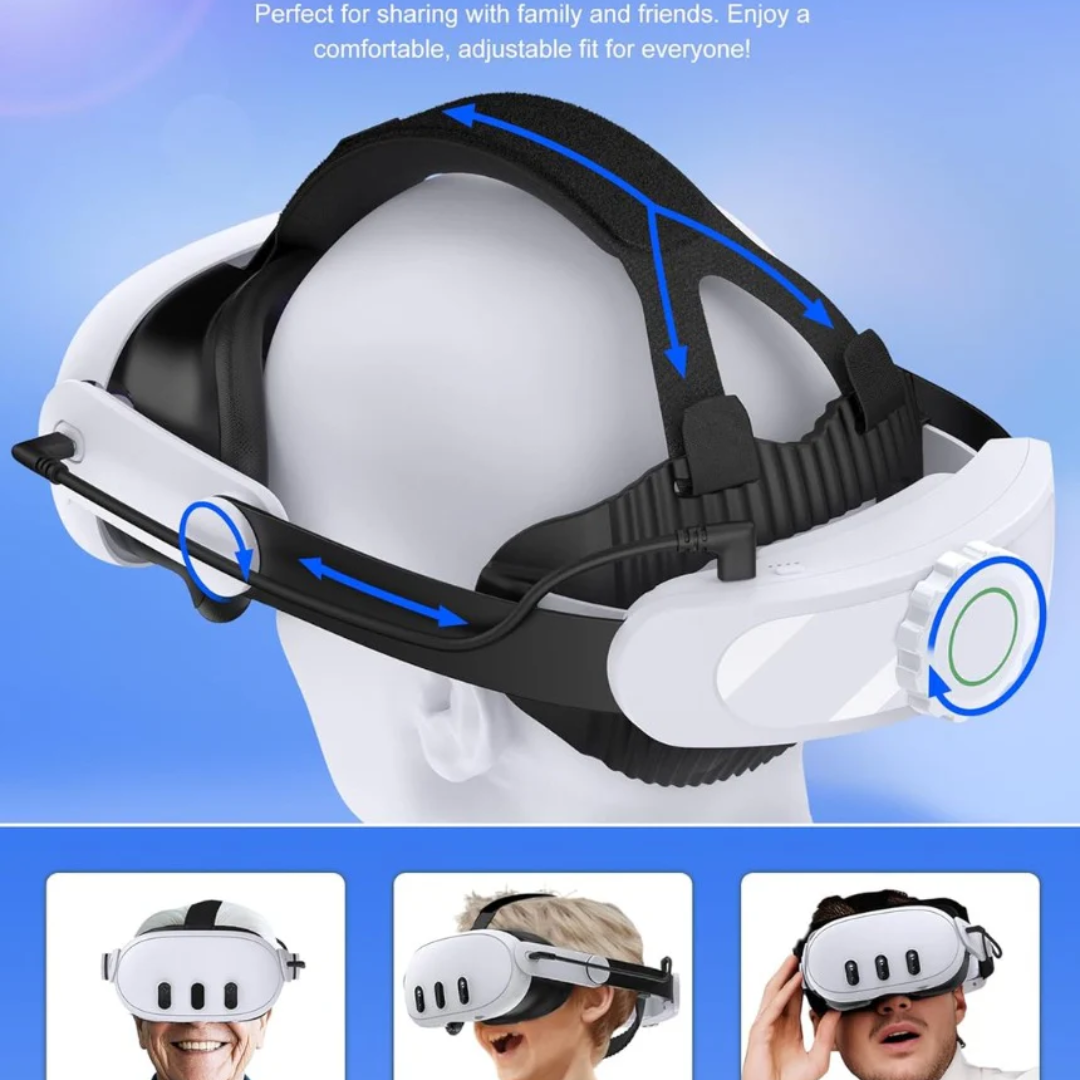 Head Strap with 10000mAh Battery Pack for Meta Quest 3S/Quest 2/3,Adjustable Elite Strap Replacement Intended for Quest Head Strap