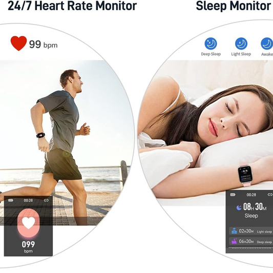 Smart Watch 1.69” Fitness Tracker – Heart Rate, Sleep Monitor & IP68 Waterproof (iOS/Android)
