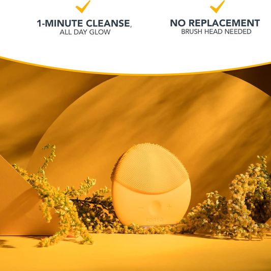 FOREO LUNA Mini 2 Facial Cleansing Brush & Face Massager, Sunflower Yellow