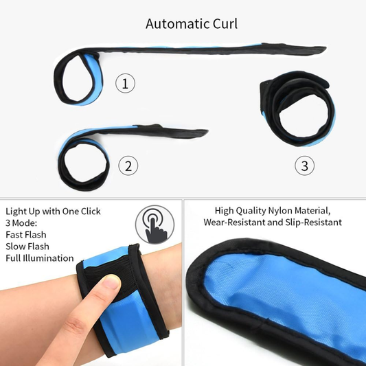 Esonstyle Pack of 6 LED Slap Bracelets – Light Up Safety Wrist Bands for Running, Cycling & Outdoor Sports