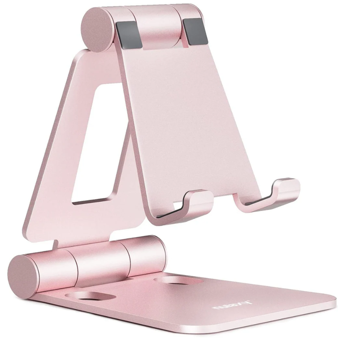 Adjustable Phone Stand for Desk, Foldable Multi-Angle Desktop Holder for Smartphones & Tablets