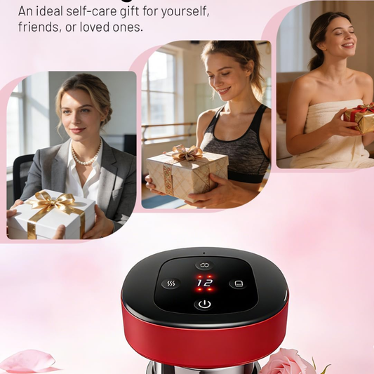 Aokitec 7-in-1 Electric Cupping Machine – Wireless Heated Body Massager with Red Light & Gua Sha for Muscle Relief