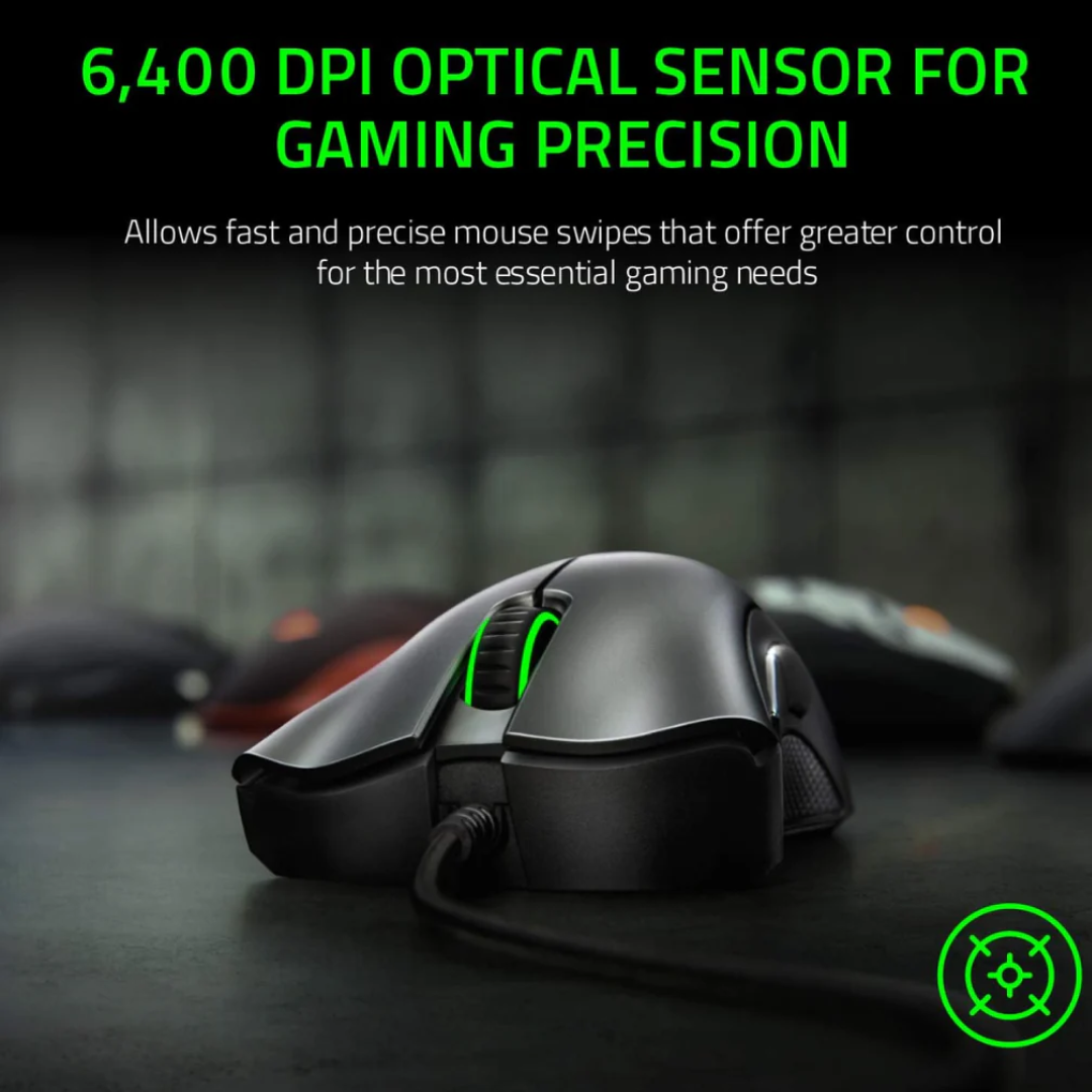 Razer DeathAdder Essential (2021) Wired Gaming Mouse Ergonomic High-Precision Optical Sensor for PC and Laptop Gaming
