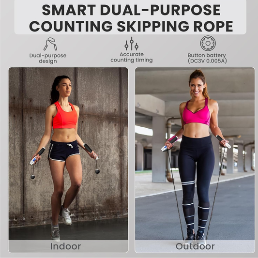 Uten Cordless Digital Skipping Rope with Counter & Weighted Handles