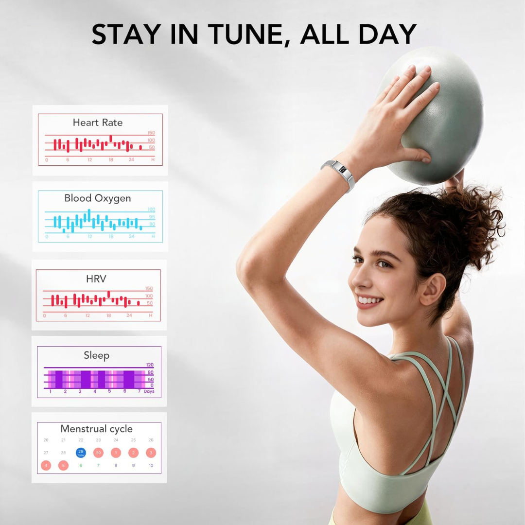 Smart Fitness Bracelet – Heart Rate, SpO2 & Sleep Monitor Activity Tracker for Android & iOS