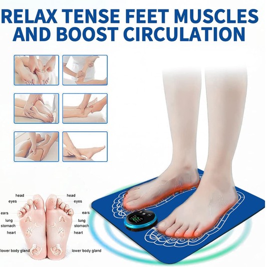 EMS Foot Massager – Foldable Electronic Foot Massage Mat with 8 Modes & 19 Intensities