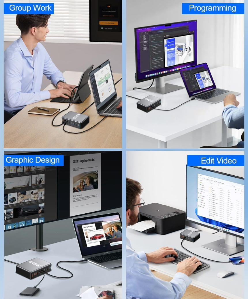440W USB C Charger Station